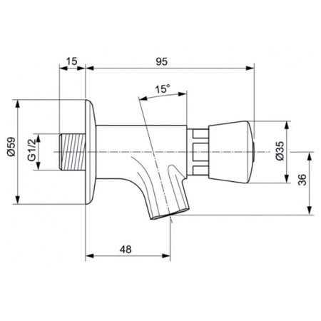 Кран для холодной воды Ideal Standard Alpha A1330AA, хром