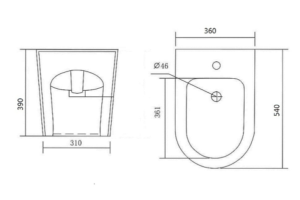 Биде напольное Aquatek Оберон/Бетта AQ1276-00