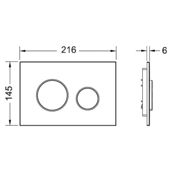Панель смыва с двумя клавишами Tece 9240600