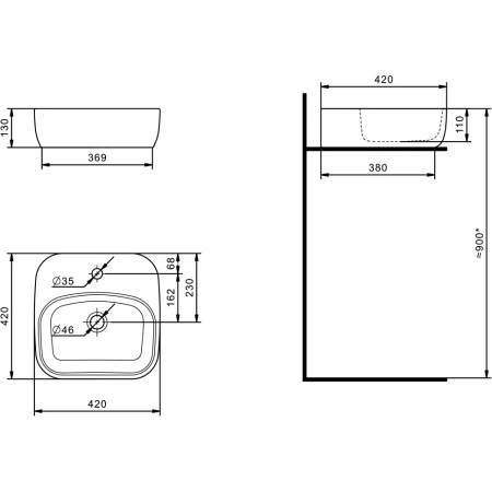Тумба с раковиной Aquaton Либерти 90 1A2799K4LY010