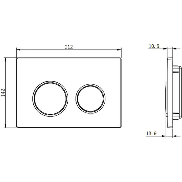 Кнопка смыва Aquatek Small TDI-0000003 черная