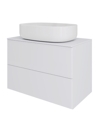 Тумба с раковиной подвесная 75 см, Orange Otto Ot-75TuMDF+B04-600W белый глянец