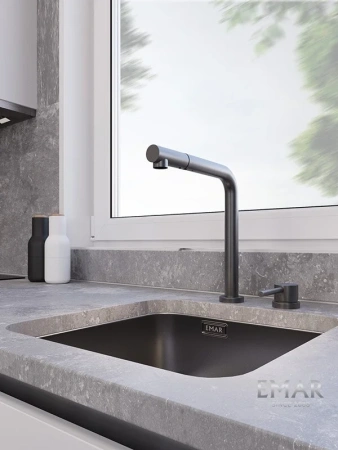 Смеситель для кухни EMAR ЕС - 7027 PVD Dark