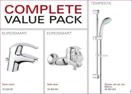 Набор для ванной комнаты 3 в 1 Grohe Grohe Eurosmart 116936