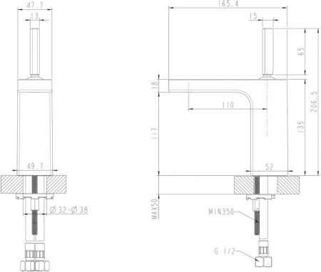 Смеситель для раковины Bravat Spring F179113C