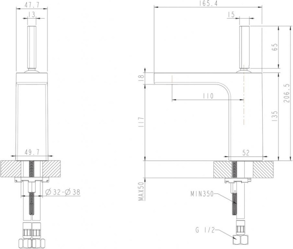 Смеситель для раковины Bravat Spring F179113C