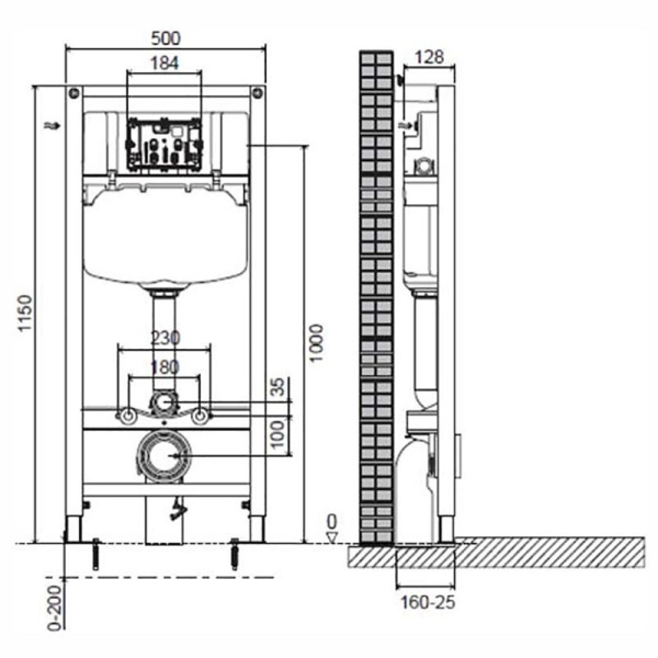 Комплект унитаза с инсталляции Jacob Delafon Odeon Rive Gauche E21745RU-00