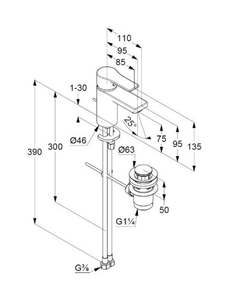 Смеситель для раковины Kludi Zenta SL 482633965