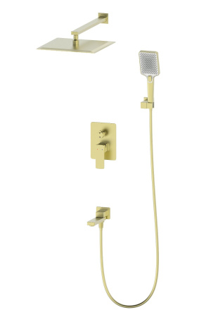 Душевая система встраиваемая WONZON & WOGHAND EDGE, брашированное золото WW-88939003- BG