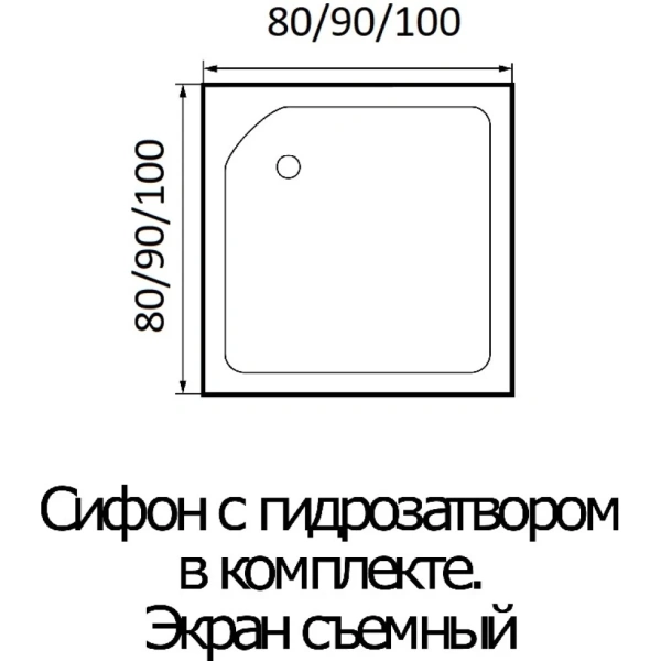 Акриловый душевой поддон (100х100) Wemor 10000003408 универсальная