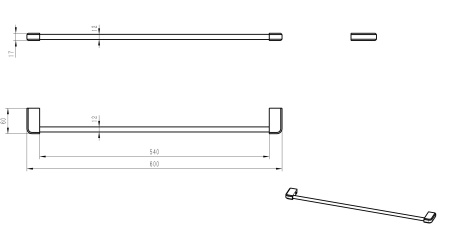 Вешалка для полотенец WONZON & WOGHAND, хром WW-V3101-CR