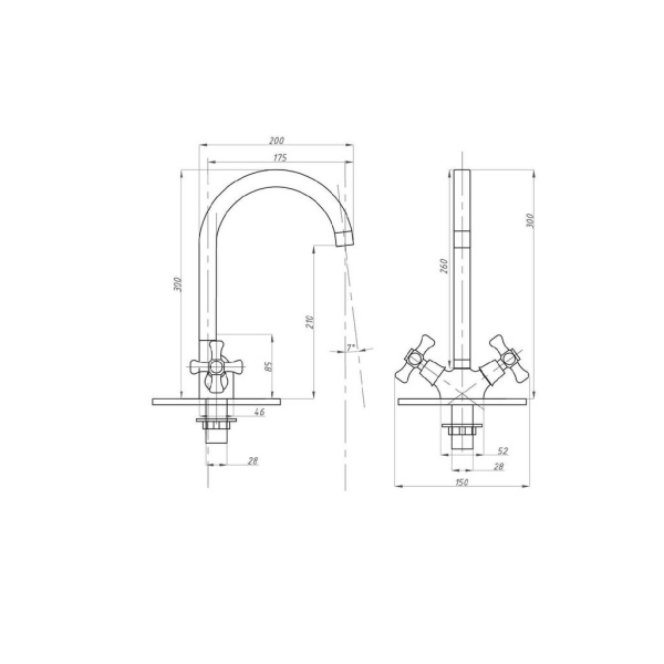 Смеситель для кухни FAUZT FZs-202-07 тип См-МДЦБА