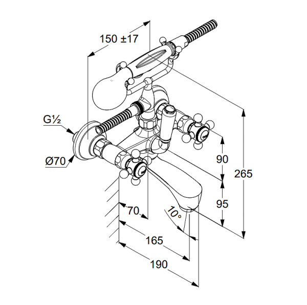 Смеситель для ванны Kludi Adlon/1926 514414520