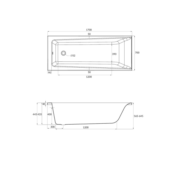 Ванна акриловая прямоугольная Cersanit LORENA 170x70 64265 Ванна акриловая прямоугольная Cersanit LORENA 170x70 64265