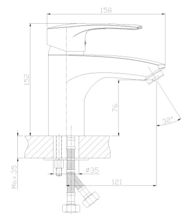 Смеситель для раковины Rossinka T (T40-15)