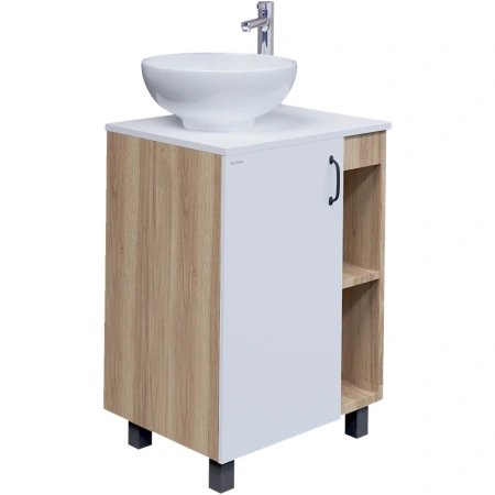 Тумба напольная Grossman ФЛАЙ-70 см 107001  дуб сонома/белая