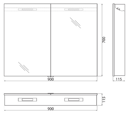 Зеркало-шкаф BelBagno SPC-2A-DL-BL-900