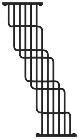 Полотенцесушитель Водяной Сунержа Нега (170х100) Матовый Черный 31-0225-1710