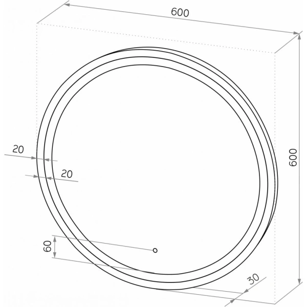 Зеркало с подсветкой Art&Max Livorno AM-Liv-600-DS-F-Nero сенсорным выключателем
