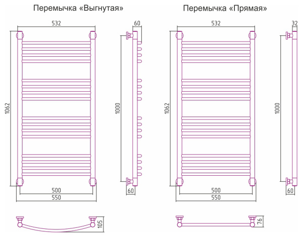 Полотенцесушитель Водяной Прямая Сунержа Богема + (100х50) Шампань 020-0220-1050 Полотенцесушитель Водяной Прямая Сунержа Богема + (100х50) Шампань 020-0220-1050
