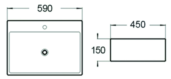 Раковина накладная (59х45) SantiLine SL-1002