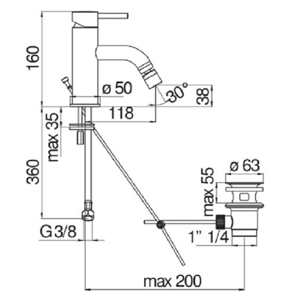 Смеситель для биде Nobili Live LV00119/1CR