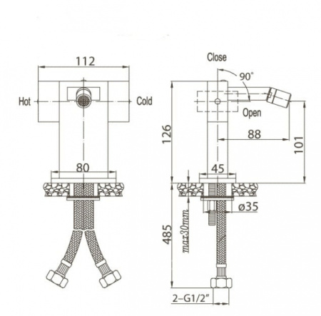 Смеситель для биде BelBagno Tevere TEV-BD-CRM