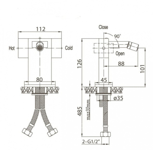 Смеситель для биде BelBagno Tevere TEV-BD-CRM