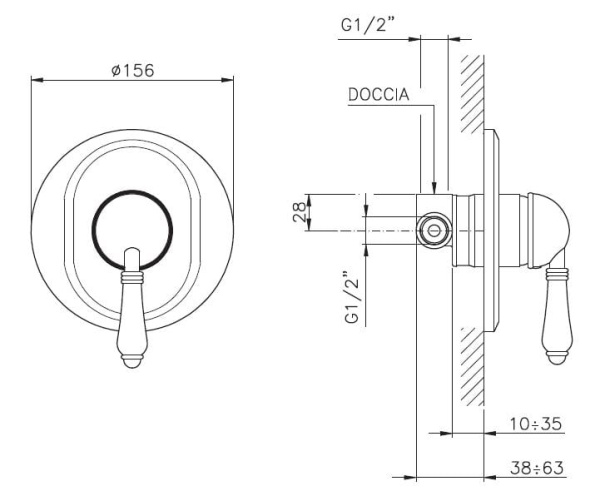Ручка для смесителя Nicolazzi Classic 3406OG76 Ручка для смесителя Nicolazzi Classic 3406OG76