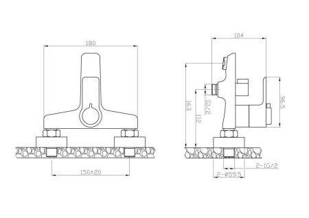 Смеситель термостатический для ванны  BelBagno ANCONA ANCONA-VASM-CRM