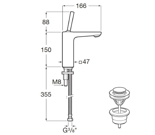 Смеситель для раковины Roca Pals 5A326DC00