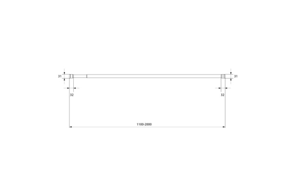 Карниз для ванной комнаты Milardo , 110-200 см (013A200M14)