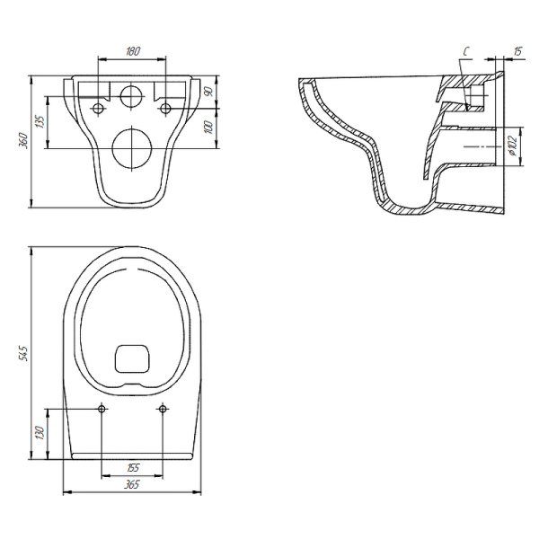 Комплект Cersanit NATURE CO DPL EO + BLACK + LEON пластик хром 64230