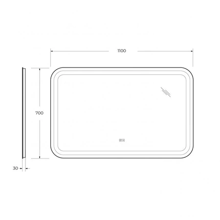 Зеркало (110х70) Cezares CZR-SPC-STYLUS-1100-700-TCH-WARM