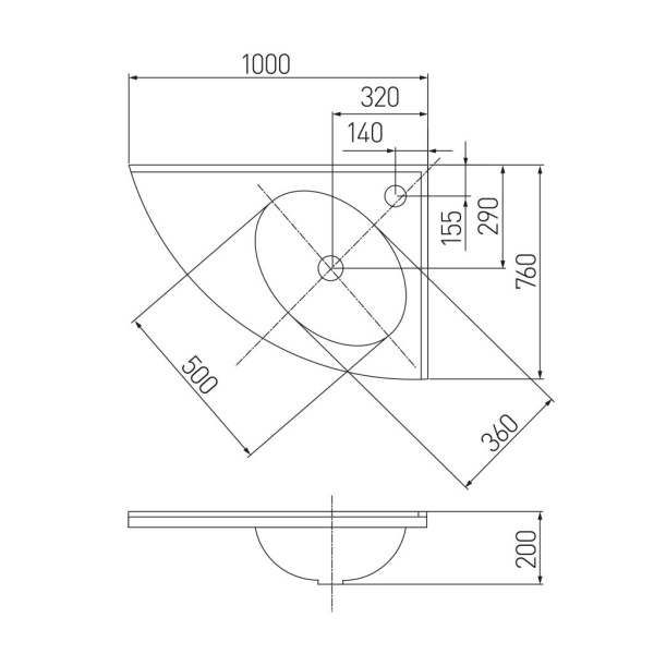 Раковина Aquaton Меблико правая угловая 1A70043RMB01R