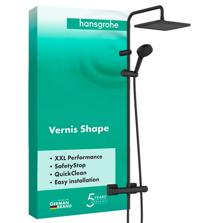 Душевая система Hansgrohe Vernis Blend, Showerpipe 240 1jet EcoSmart  26429670 черный матовый
