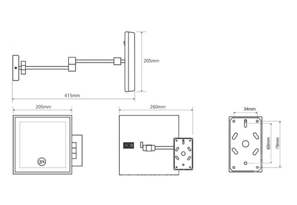 Косметическое зеркало с подсветкой Bemeta 112101202