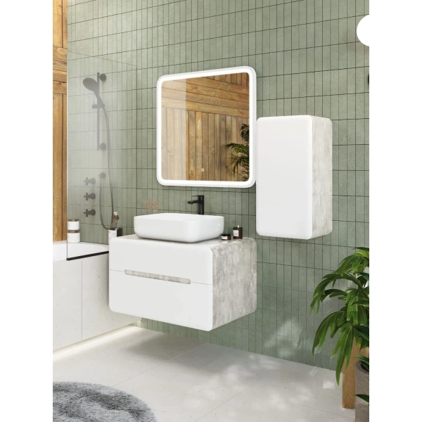 Тумба без раковины Art&Max Genova AM-Genova-800-2C-SO-CH бетон хафит