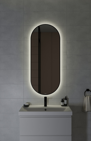 Зеркало Cersanit ECLIPSE smart 50x122 в черной рамке 64151