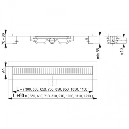 Душевой лоток AlcaPlast APZ101-550 Low