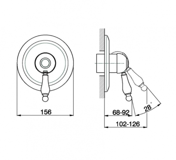 Внешняя часть встроенного смесителя на душ Cisal Arcana Empress EM00300021 Внешняя часть встроенного смесителя на душ Cisal Arcana Empress EM00300021
