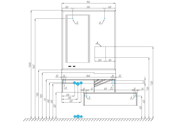 Тумба с раковиной Акватон Сакура 100 1A2349K1SKW80