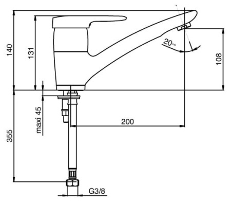 Смеситель для кухни Jacob Delafon Kandel E667RU-CP
