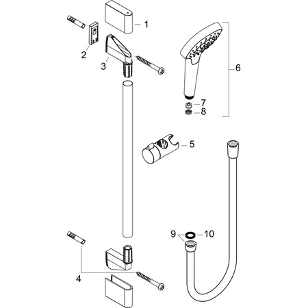 Душевой гарнитур Hansgrohe Croma Select E 1jet 26584400 белый/хром