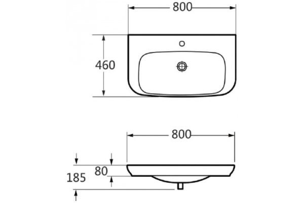 Керамическая раковина (80х48) BelBagno ALPINA ALP-800-CB-LVB