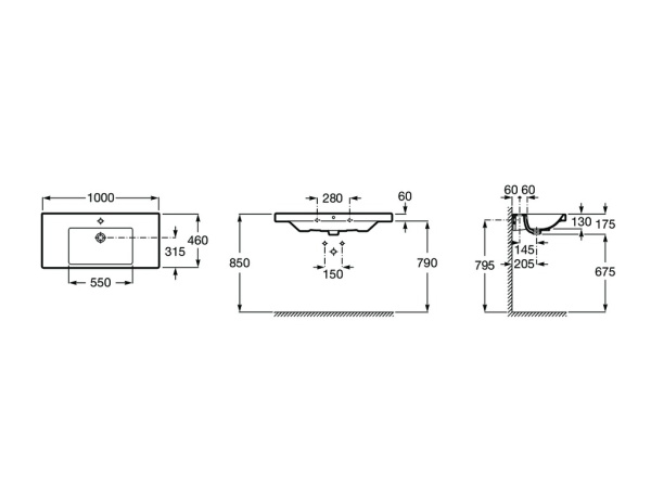 Раковина накладная (100x46) Roca The Gap Plus 3270MA000