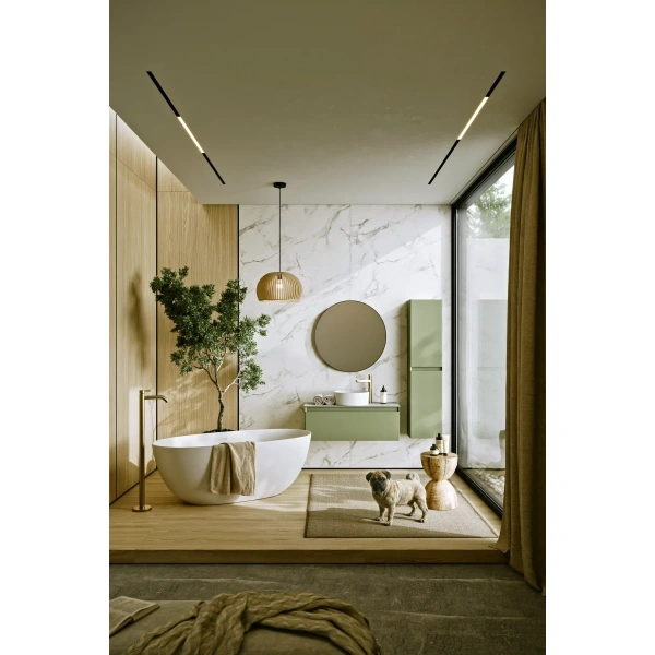 Пенал подвесной 35 см Aqwella Geometria GE0535SH шалфей зеленый матовый