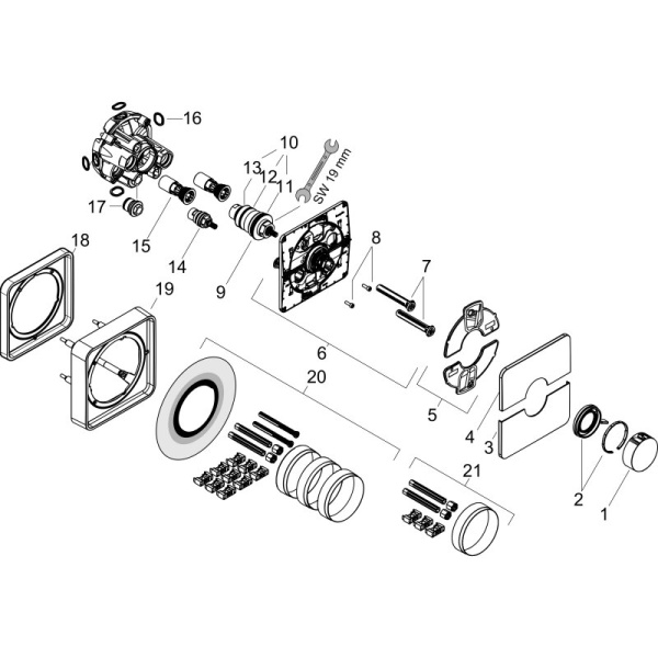 Термостат для душа с регулировкой напора Hansgrohe ShowerSelect Comfort Q 15588700 белый матовый