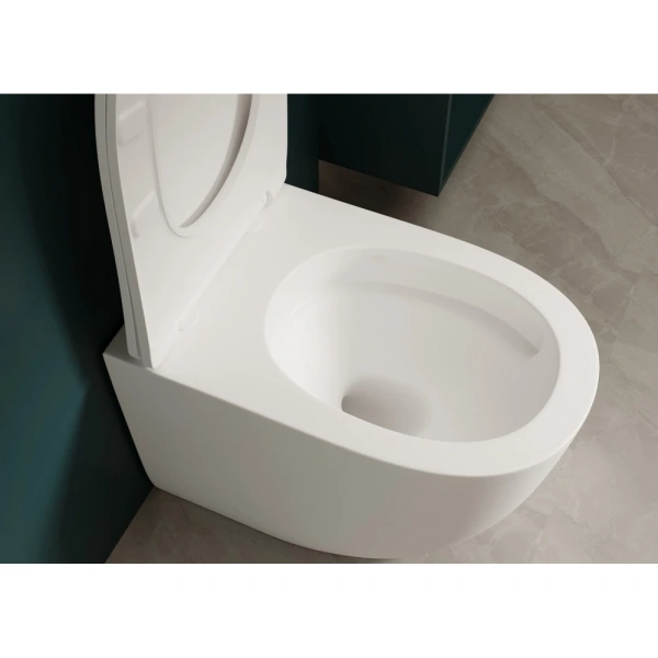 Унитаз ABBER Bequem AC1111TMW приставной белый матовый, безободковый