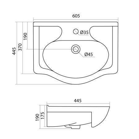Раковина подвесная (60,5х44,5) Santek Селигер 60 1WH110268